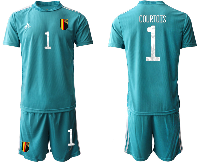 Men 2021 European Cup Belgium yellow goalkeeper #1 Soccer Jersey1->belgium jersey->Soccer Country Jersey